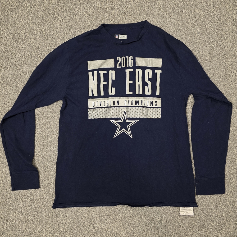 NFL Navy Long Sleeve Tee with White Graphic